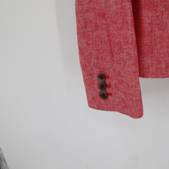 J crew Blazer Women's 12 Linen Cotton Blend Two Button Schoolboy Blazer pink - Picture 2 of 14